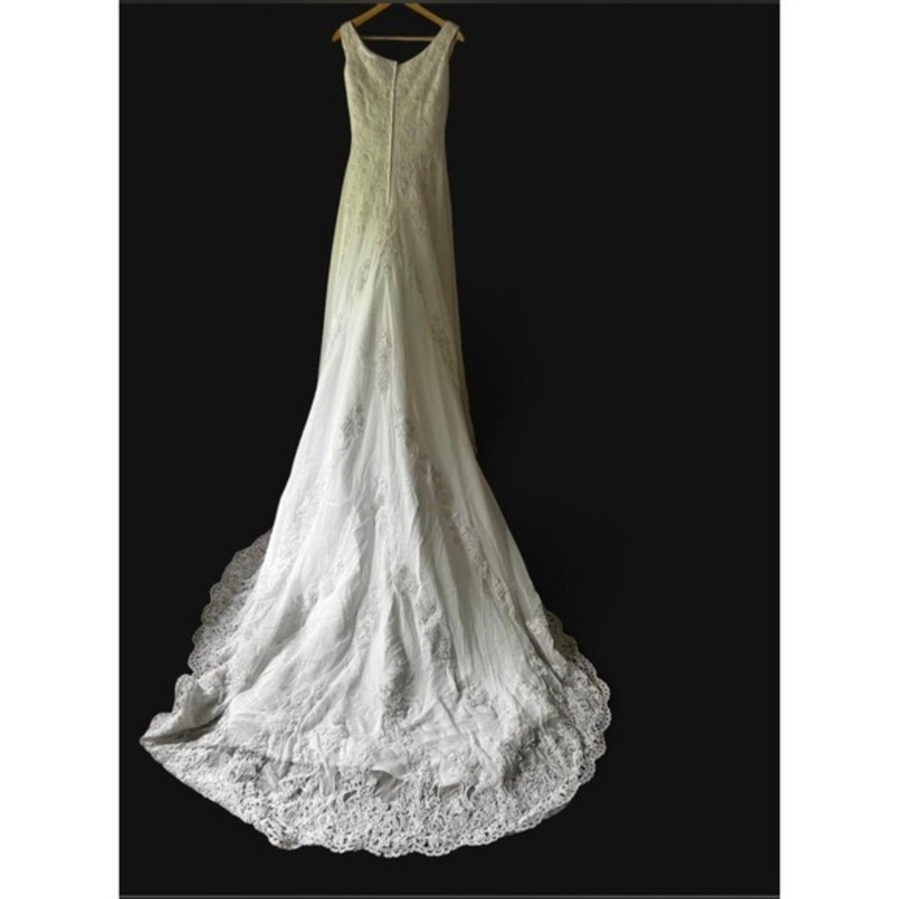 Moonlit Ceremony | Moonlight‎ Beaded Lace Wedding Gown | Chapel Train